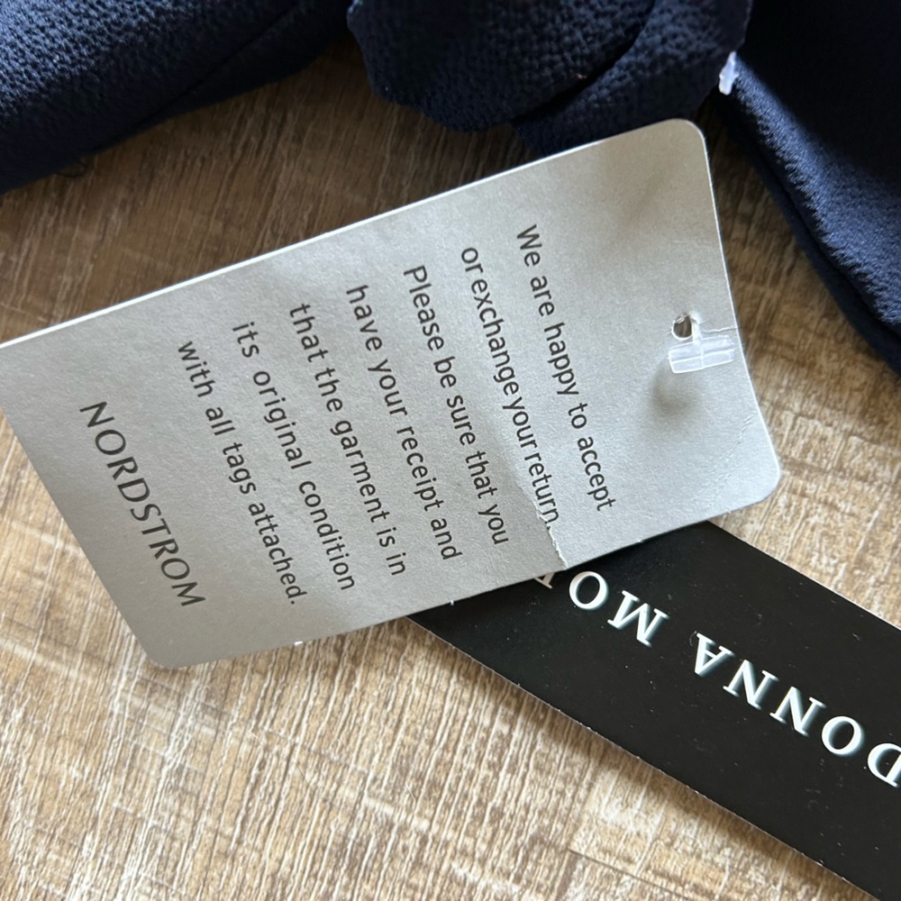 NEW Donna Morgan Crepe jumpsuit 10 wide leg cropped V-neck tie lightweight blue - Picture 15 of 15